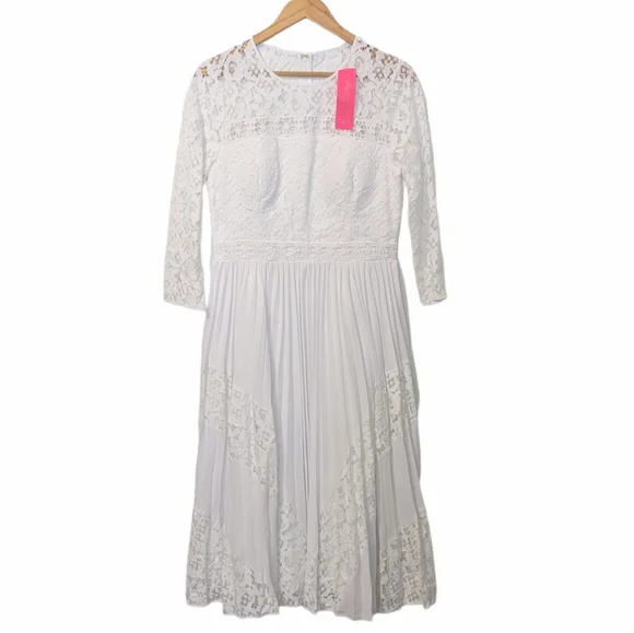 Lilly Pulitzer Aiden Midi Dress Resort White Lace 8 NWT - Picture 2 of 11